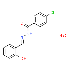 ChemSpider 2D Image | 4-Chloro-N'-[(E)-(2-hydroxyphenyl)methylene]benzohydrazide hydrate (1:1) | C14H13ClN2O3