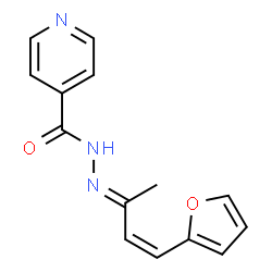 ChemSpider 2D Image | N'-[(2E,3Z)-4-(2-Furyl)-3-buten-2-ylidene]isonicotinohydrazide | C14H13N3O2