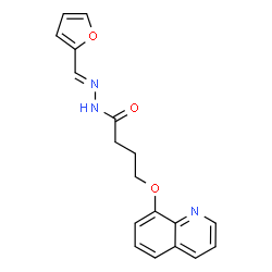 ChemSpider 2D Image | N'-[(E)-2-Furylmethylene]-4-(8-quinolinyloxy)butanehydrazide | C18H17N3O3