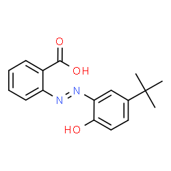 ChemSpider 2D Image | 2-{(E)-[2-Hydroxy-5-(2-methyl-2-propanyl)phenyl]diazenyl}benzoic acid | C17H18N2O3