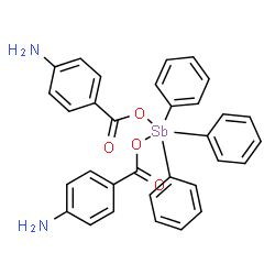 ChemSpider 2D Image | 4,4'-[(Triphenylstiboranediyl)bis(oxycarbonyl)]dianiline | C32H27N2O4Sb