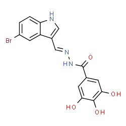 ChemSpider 2D Image | N'-[(E)-(5-Bromo-1H-indol-3-yl)methylene]-3,4,5-trihydroxybenzohydrazide | C16H12BrN3O4