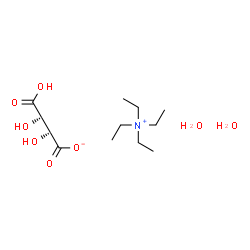 ChemSpider 2D Image | N,N,N-Triethylethanaminium (2S,3S)-3-carboxy-2,3-dihydroxypropanoate hydrate (1:1:2) | C12H29NO8