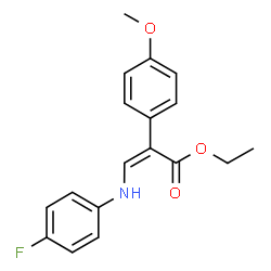 ChemSpider 2D Image | Ethyl (2Z)-3-[(4-fluorophenyl)amino]-2-(4-methoxyphenyl)acrylate | C18H18FNO3