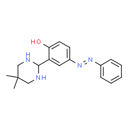 ChemSpider 2D Image | 2-(5,5-Dimethylhexahydro-2-pyrimidinyl)-4-[(E)-phenyldiazenyl]phenol | C18H22N4O