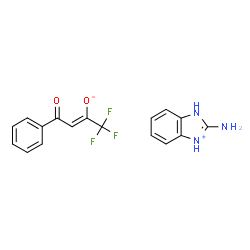 ChemSpider 2D Image | 2-Amino-1H-3,1-benzimidazol-1-ium (2Z)-1,1,1-trifluoro-4-oxo-4-phenyl-2-buten-2-olate | C17H14F3N3O2