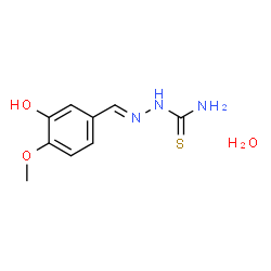 ChemSpider 2D Image | (2E)-2-(3-Hydroxy-4-methoxybenzylidene)hydrazinecarbothioamide hydrate (1:1) | C9H13N3O3S