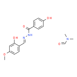 ChemSpider 2D Image | N,N-Dimethylformamide - 4-hydroxy-N'-[(E)-(2-hydroxy-4-methoxyphenyl)methylene]benzohydrazide (1:1) | C18H21N3O5
