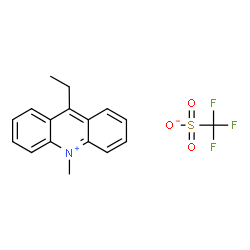ChemSpider 2D Image | 9-Ethyl-10-methylacridinium trifluoromethanesulfonate | C17H16F3NO3S