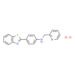 ChemSpider 2D Image | 4-(1,3-Benzothiazol-2-yl)-N-(2-pyridinylmethyl)aniline hydrate (1:1) | C19H17N3OS