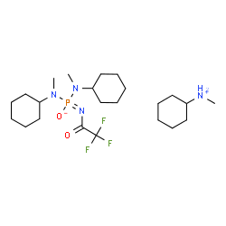 ChemSpider 2D Image | N-Methylcyclohexanaminium N,N'-dicyclohexyl-N,N'-dimethyl-N''-(trifluoroacetyl)phosphorodiamidimidate | C23H44F3N4O2P
