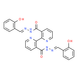 ChemSpider 2D Image | N'~3~,N'~3~'-Bis[(E)-(2-hydroxyphenyl)methylene]-2,2'-bipyridine-3,3'-dicarbohydrazide | C26H20N6O4