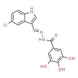 ChemSpider 2D Image | N'-[(E)-(5-Chloro-1H-indol-3-yl)methylene]-3,4,5-trihydroxybenzohydrazide | C16H12ClN3O4