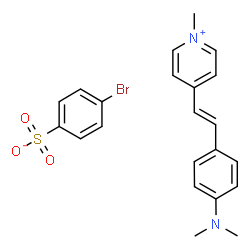 ChemSpider 2D Image | 4-{(E)-2-[4-(Dimethylamino)phenyl]vinyl}-1-methylpyridinium 4-bromobenzenesulfonate | C22H23BrN2O3S