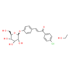 ChemSpider 2D Image | 4-[(1E)-3-(4-Chlorophenyl)-3-oxo-1-propen-1-yl]phenyl beta-D-allopyranoside - ethanol (1:1) | C23H27ClO8