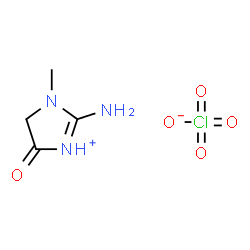 ChemSpider 2D Image | 2-Amino-1-methyl-4-oxo-4,5-dihydro-1H-imidazol-3-ium perchlorate | C4H8ClN3O5