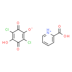 ChemSpider 2D Image | 2-Carboxypyridinium 2,5-dichloro-4-hydroxy-3,6-dioxo-1,4-cyclohexadien-1-olate | C12H7Cl2NO6