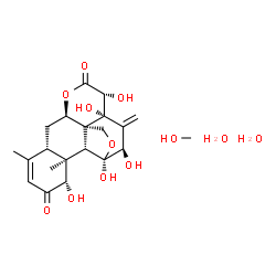 ChemSpider 2D Image | (1beta,11alpha,12alpha,15beta)-1,11,12,14,15-Pentahydroxy-11,20-epoxypicrasa-3,13(21)-diene-2,16-dione - methanol hydrate (1:1:2) | C21H32O12
