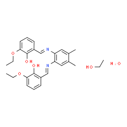 ChemSpider 2D Image | 2,2'-{(4,5-Dimethyl-1,2-phenylene)bis[nitrilo(E)methylylidene]}bis(6-ethoxyphenol) - ethanol hydrate (1:1:1) | C28H36N2O6