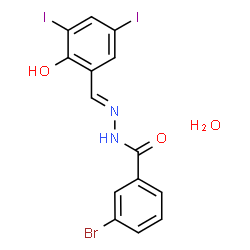 ChemSpider 2D Image | 3-Bromo-N'-[(E)-(2-hydroxy-3,5-diiodophenyl)methylene]benzohydrazide hydrate (1:1) | C14H11BrI2N2O3