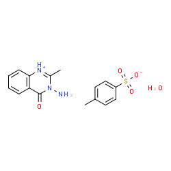 ChemSpider 2D Image | 3-Amino-2-methyl-4-oxo-3,4-dihydroquinazolin-1-ium 4-methylbenzenesulfonate hydrate (1:1:1) | C16H19N3O5S
