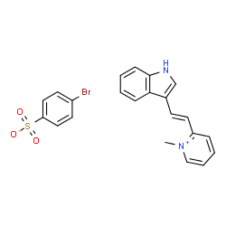 ChemSpider 2D Image | 2-[(E)-2-(1H-Indol-3-yl)vinyl]-1-methylpyridinium 4-bromobenzenesulfonate | C22H19BrN2O3S