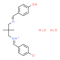 ChemSpider 2D Image | 4-[(E)-({3-[(E)-(4-Hydroxybenzylidene)amino]-2,2-dimethylpropyl}iminio)methyl]phenolate dihydrate | C19H26N2O4