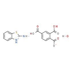 ChemSpider 2D Image | 2-Amino-1,3-benzothiazol-3-ium 2,4-dicarboxybenzoate hydrate (1:1:1) | C16H14N2O7S