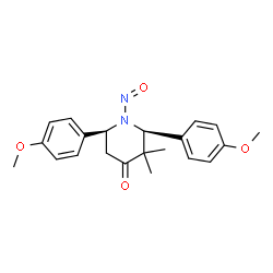 ChemSpider 2D Image | (2S,6S)-2,6-Bis(4-methoxyphenyl)-3,3-dimethyl-1-nitroso-4-piperidinone | C21H24N2O4