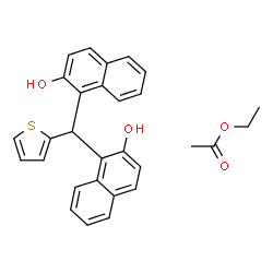 ChemSpider 2D Image | Ethyl acetate - 1,1'-(2-thienylmethylene)di(2-naphthol) (1:1) | C29H26O4S