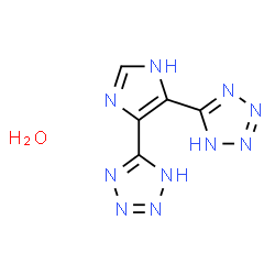 ChemSpider 2D Image | 5,5'-(1H-Imidazole-4,5-diyl)bis-1H-tetrazole hydrate (1:1) | C5H6N10O