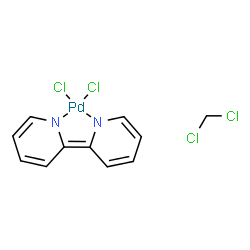 ChemSpider 2D Image | Dichloro[2-(2(1H)-pyridinylidene-kappaN)-1,2-dihydropyridinato(2-)-kappaN]palladium - dichloromethane (1:1) | C11H10Cl4N2Pd