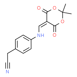 ChemSpider 2D Image | (4-{[(2,2-Dimethyl-4,6-dioxo-1,3-dioxan-5-ylidene)methyl]amino}phenyl)acetonitrile | C15H14N2O4