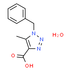 ChemSpider 2D Image | 1-Benzyl-5-methyl-1H-1,2,3-triazole-4-carboxylic acid hydrate (1:1) | C11H13N3O3