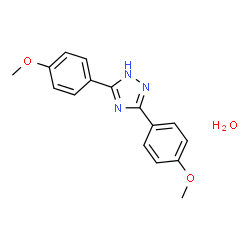 ChemSpider 2D Image | 3,5-Bis(4-methoxyphenyl)-1H-1,2,4-triazole hydrate (1:1) | C16H17N3O3