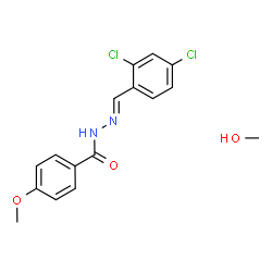 ChemSpider 2D Image | N'-[(E)-(2,4-Dichlorophenyl)methylene]-4-methoxybenzohydrazide - methanol (1:1) | C16H16Cl2N2O3