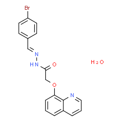 ChemSpider 2D Image | N'-[(E)-(4-Bromophenyl)methylene]-2-(8-quinolinyloxy)acetohydrazide hydrate (1:1) | C18H16BrN3O3