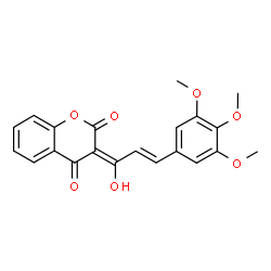 ChemSpider 2D Image | (3E)-3-[(2E)-1-Hydroxy-3-(3,4,5-trimethoxyphenyl)-2-propen-1-ylidene]-2H-chromene-2,4(3H)-dione | C21H18O7