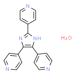 ChemSpider 2D Image | 4,4',4''-(1H-Imidazole-2,4,5-triyl)tripyridine hydrate (1:1) | C18H15N5O