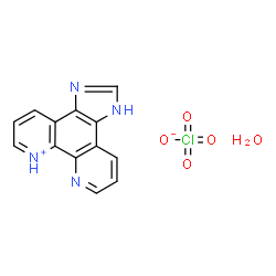 ChemSpider 2D Image | 1H-Imidazo[4,5-f][1,10]phenanthrolin-7-ium perchlorate hydrate (1:1:1) | C13H11ClN4O5