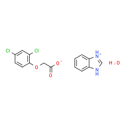 ChemSpider 2D Image | 1H-3,1-Benzimidazol-1-ium (2,4-dichlorophenoxy)acetate hydrate (1:1:1) | C15H14Cl2N2O4
