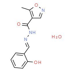 ChemSpider 2D Image | N'-[(E)-(2-Hydroxyphenyl)methylene]-5-methyl-1,2-oxazole-4-carbohydrazide hydrate (1:1) | C12H13N3O4