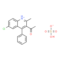 ChemSpider 2D Image | 3-Acetyl-6-chloro-2-methyl-4-phenylquinolinium hydrogen sulfate | C18H16ClNO5S