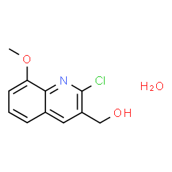 ChemSpider 2D Image | (2-Chloro-8-methoxy-3-quinolinyl)methanol hydrate (1:1) | C11H12ClNO3