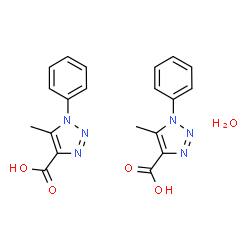 ChemSpider 2D Image | 5-Methyl-1-phenyl-1H-1,2,3-triazole-4-carboxylic acid hydrate (2:1) | C20H20N6O5