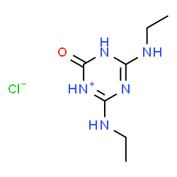 ChemSpider 2D Image | 4,6-Bis(ethylamino)-2-oxo-2,3-dihydro-1,3,5-triazin-1-ium chloride | C7H14ClN5O