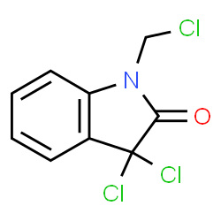 ChemSpider 2D Image | 3,3-Dichloro-1-(chloromethyl)-1,3-dihydro-2H-indol-2-one | C9H6Cl3NO