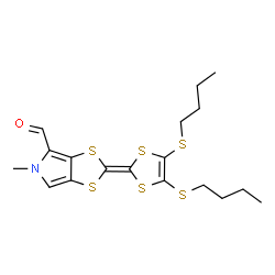 ChemSpider 2D Image | 2-[4,5-Bis(butylsulfanyl)-1,3-dithiol-2-ylidene]-5-methyl-5H-[1,3]dithiolo[4,5-c]pyrrole-4-carbaldehyde | C18H23NOS6