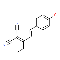ChemSpider 2D Image | [(1E)-1-(4-Methoxyphenyl)-1-penten-3-ylidene]malononitrile | C15H14N2O