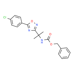 ChemSpider 2D Image | Benzyl {2-[5-(4-chlorophenyl)-1,2,4-oxadiazol-3-yl]-2-propanyl}carbamate | C19H18ClN3O3